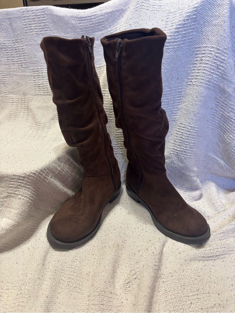 Brown Suede Knee-High girls Boots